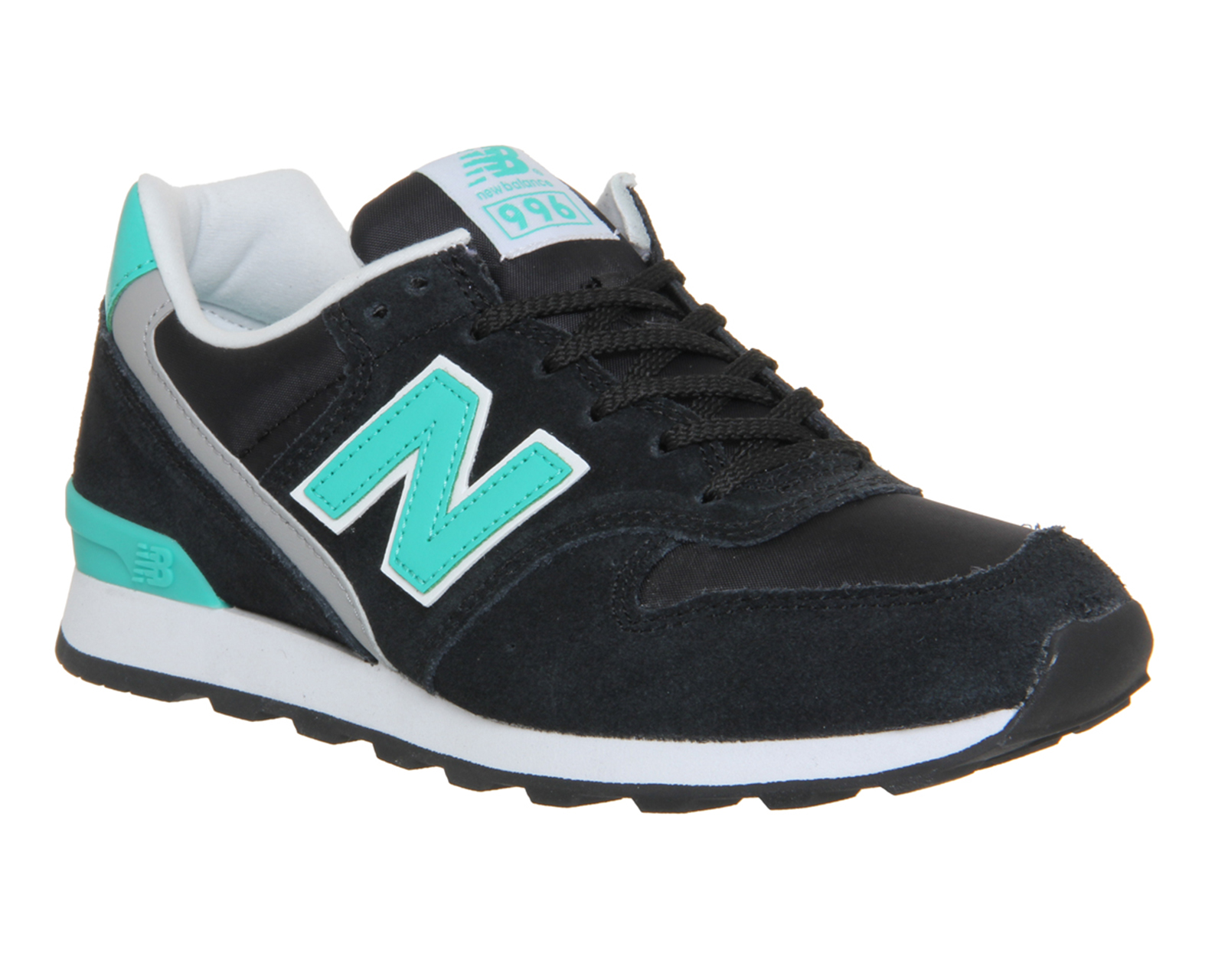 New Balance Wr996 Trainers Black Pool Green - Hers Exclusives