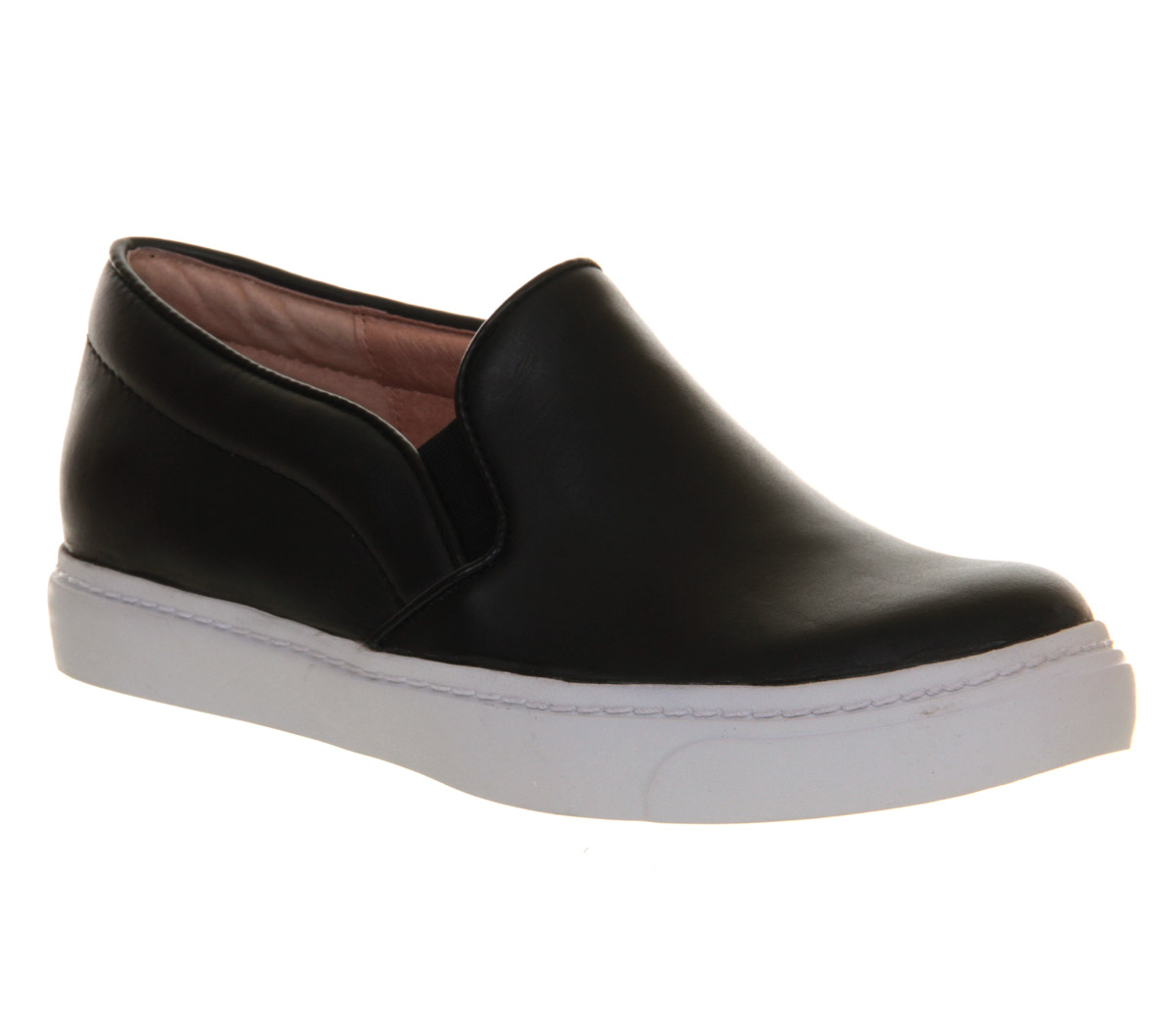 black leather shoes with white sole