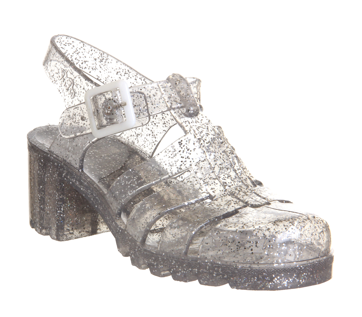 clear sparkly jelly shoes