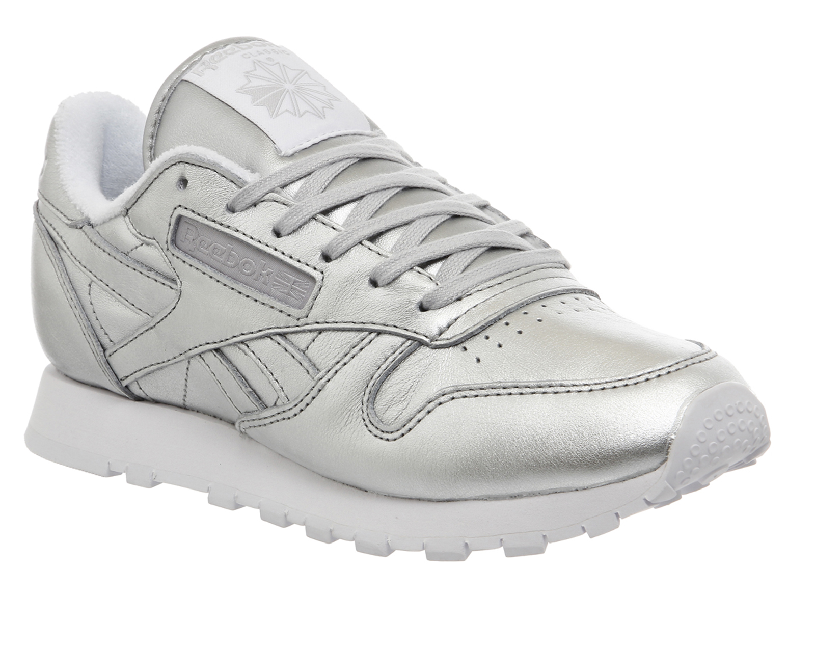reebok classic silver trainers