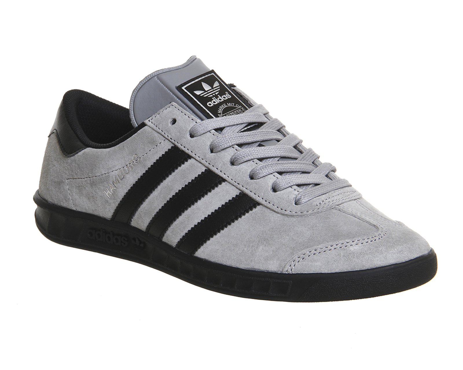black and grey adidas trainers