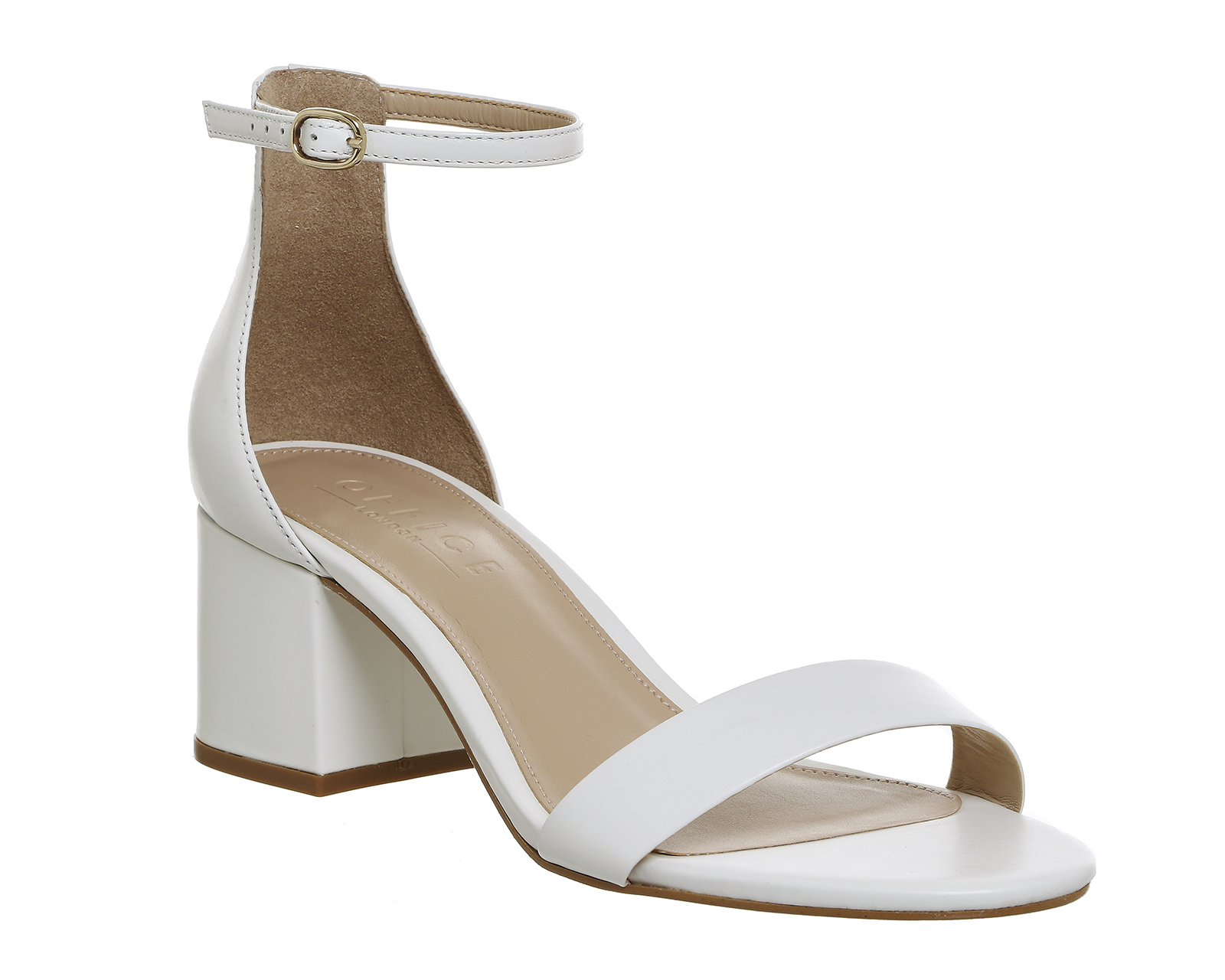 white mid heeled shoes
