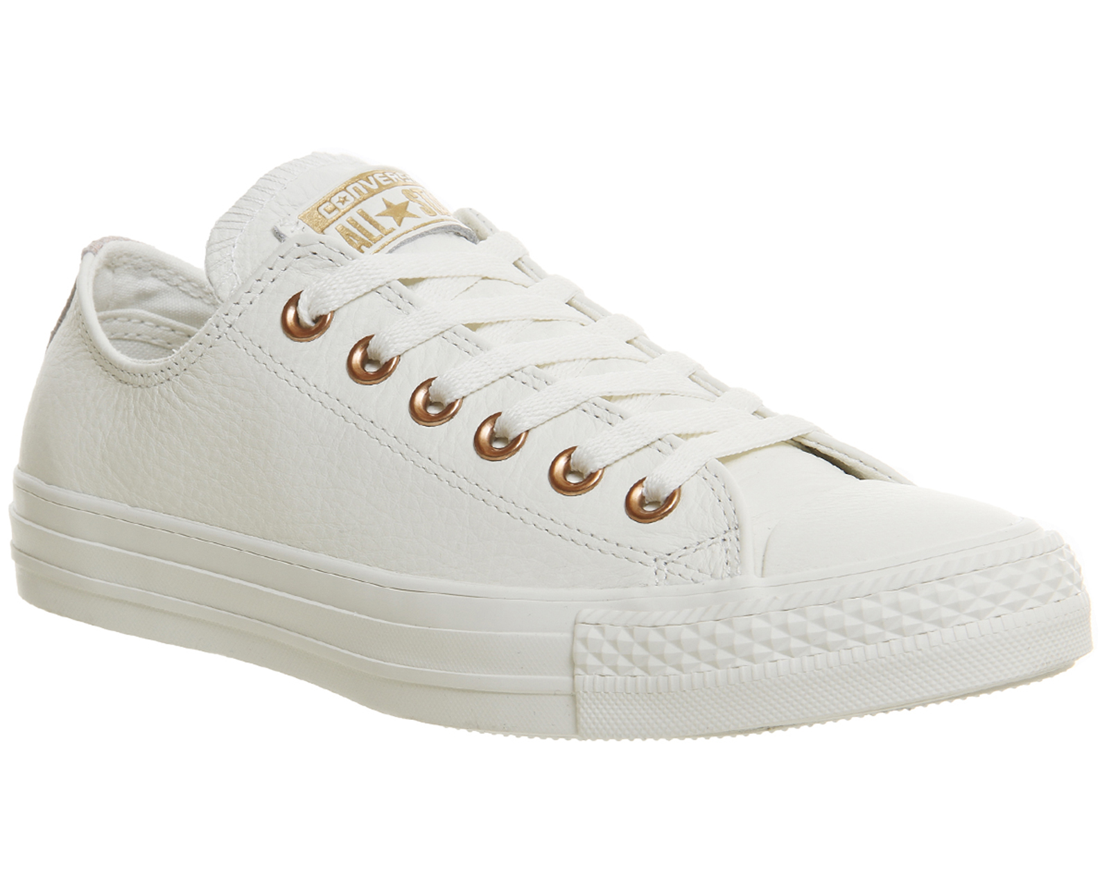 white leather converse rose gold