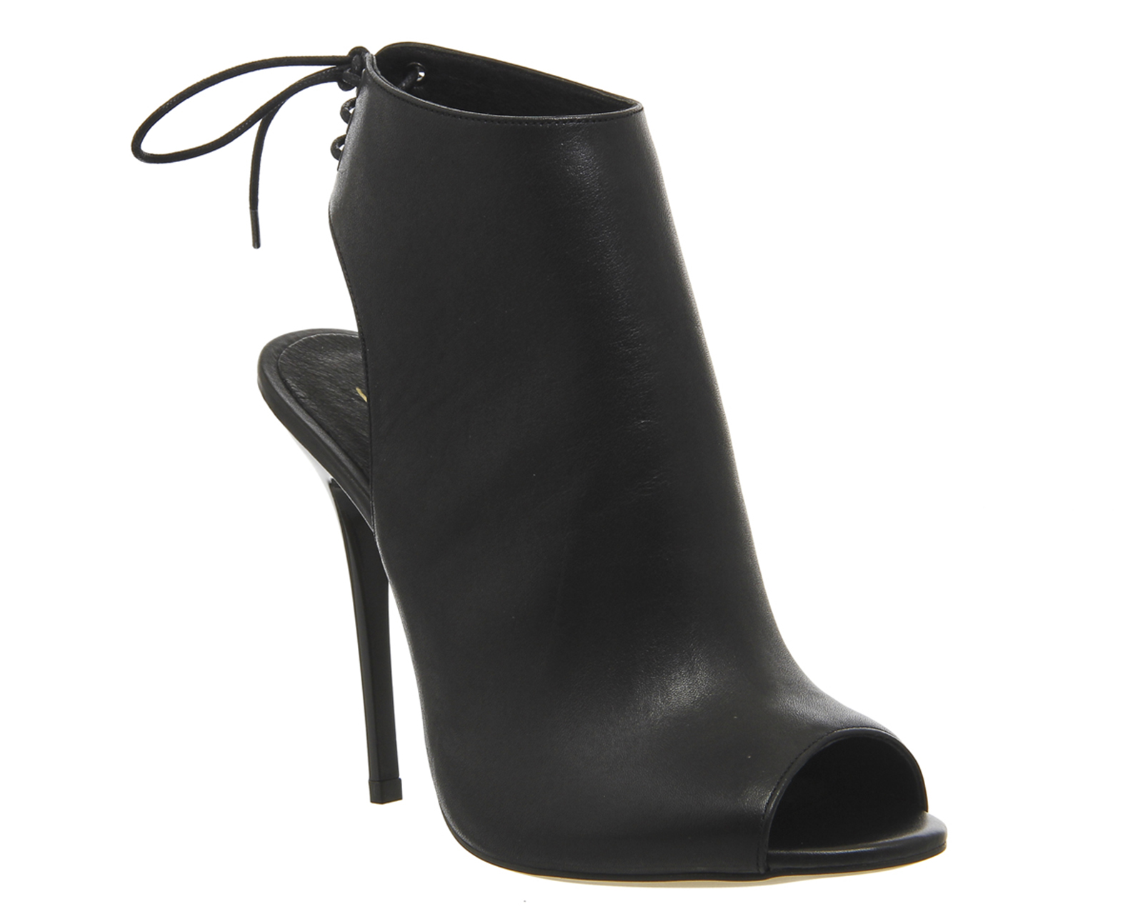 ladies black leather shoe boots