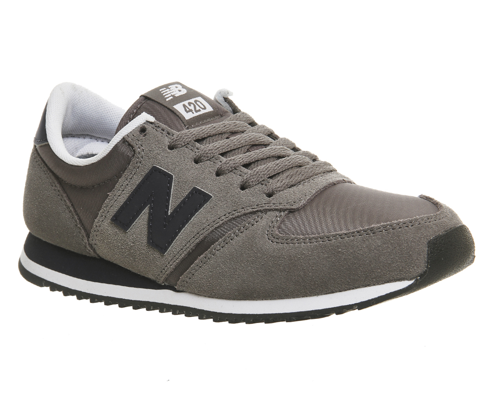 new balance black & grey 420 suede trainers