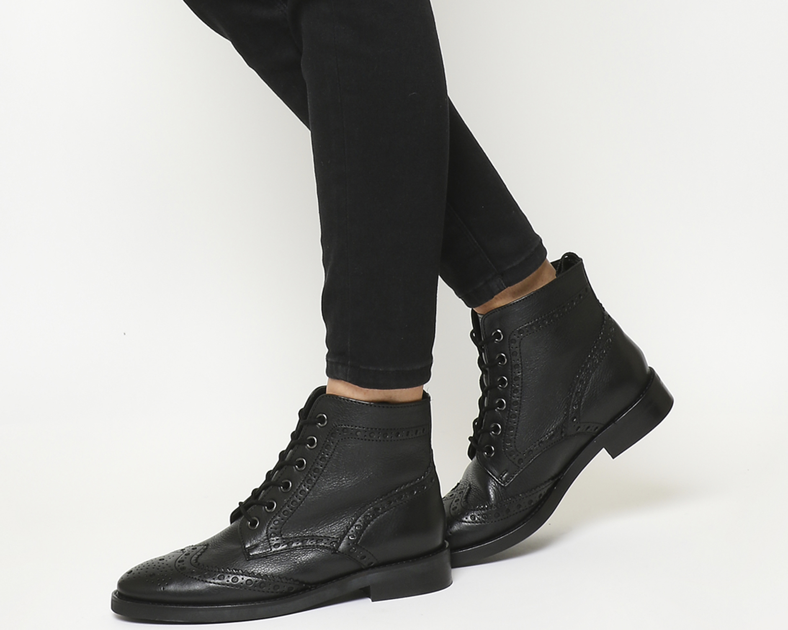 flat leather lace up boots