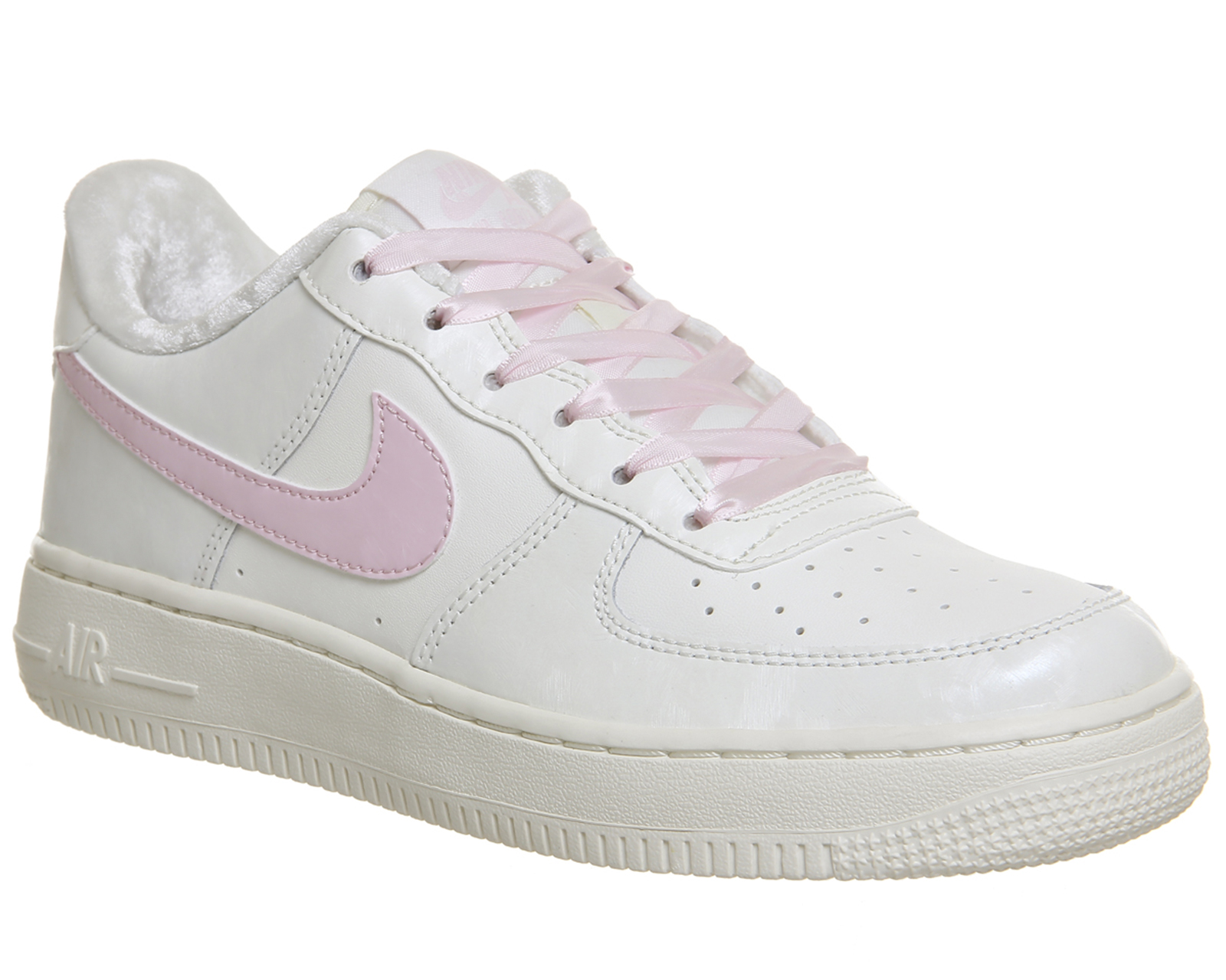nike white & pink air force 1 trainers junior