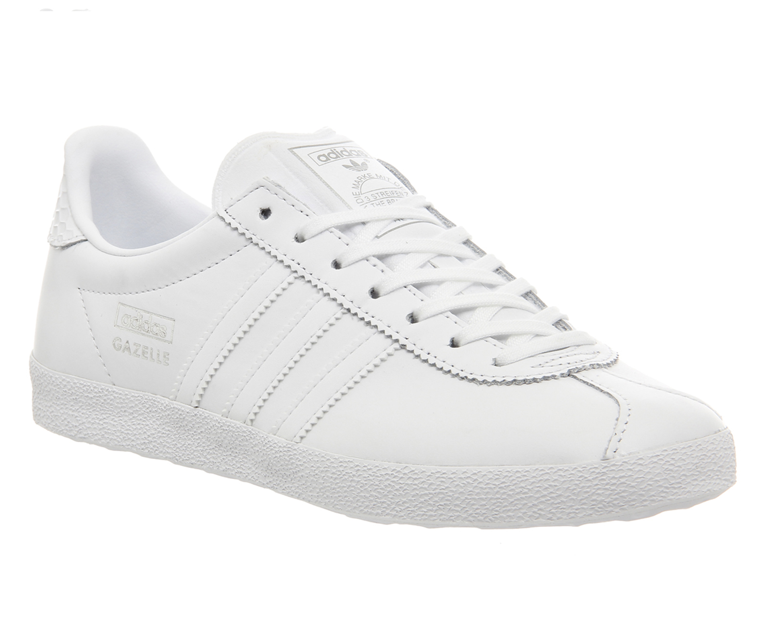 womens adidas white gazelle leather trainers