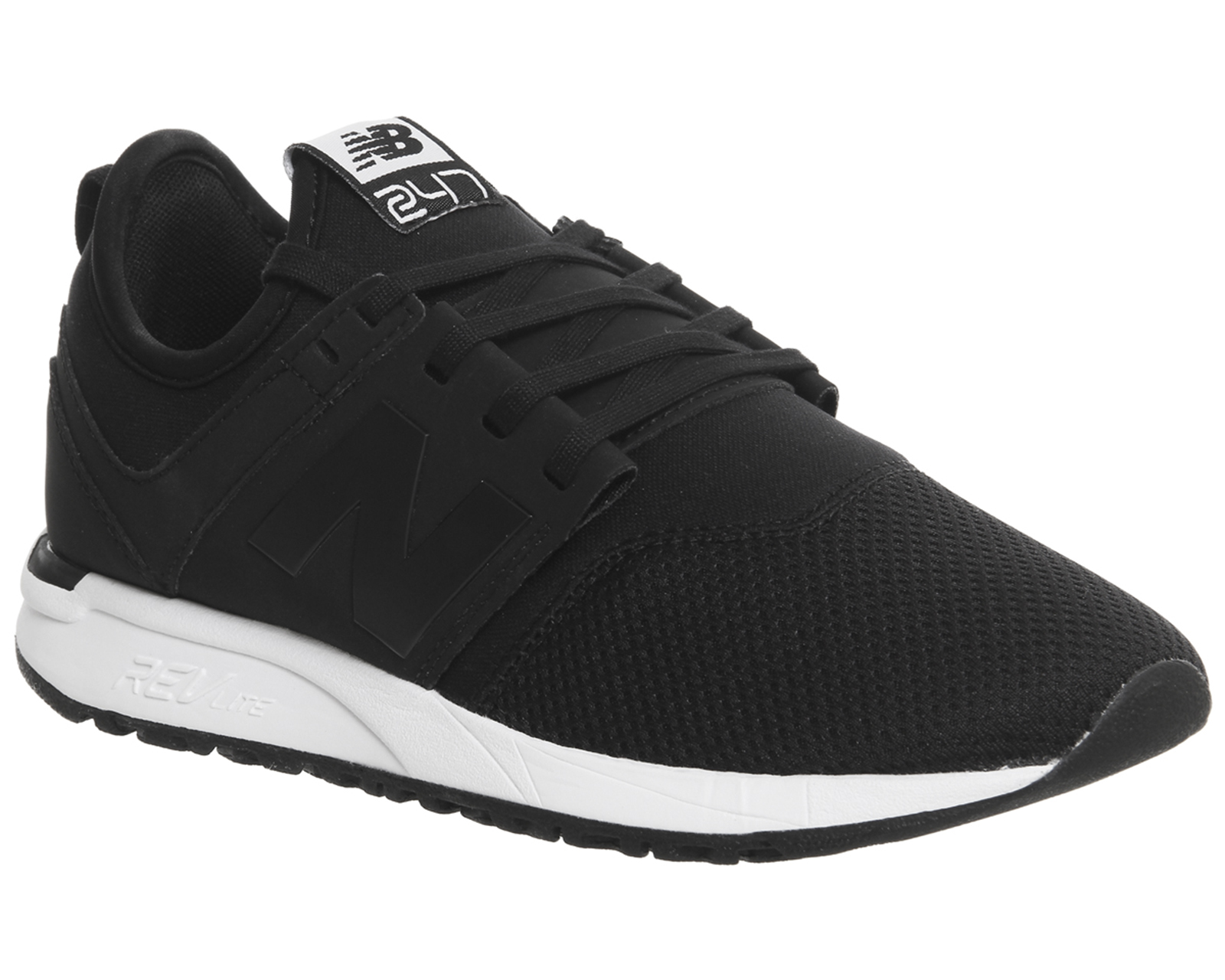black and white new balance trainers