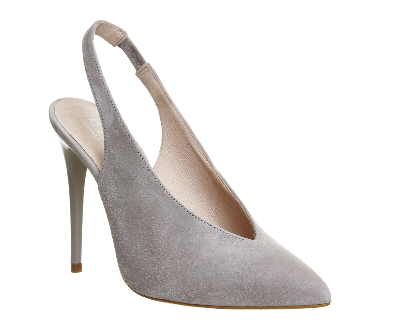 grey suede slingback shoes