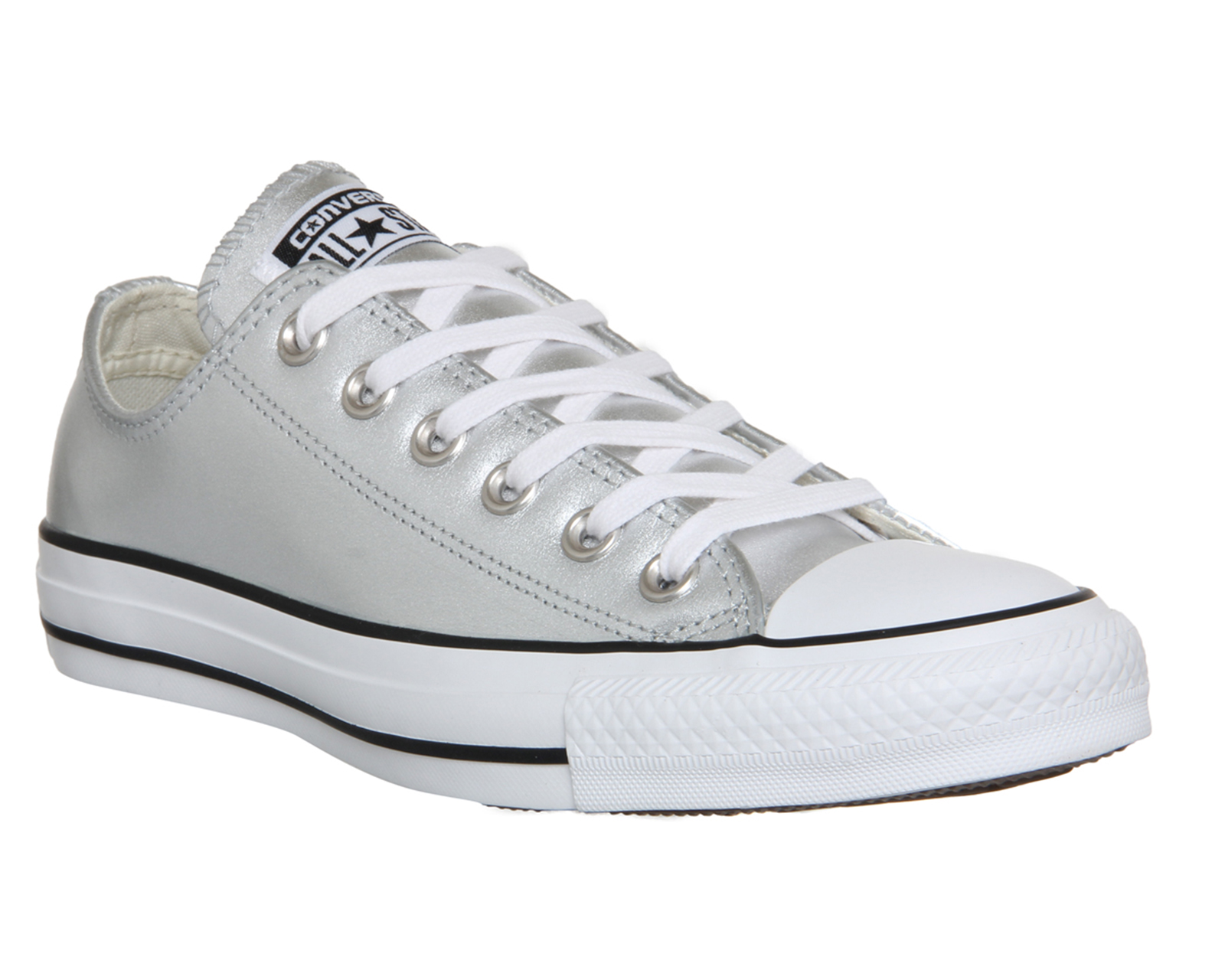 womens silver leather converse Online 