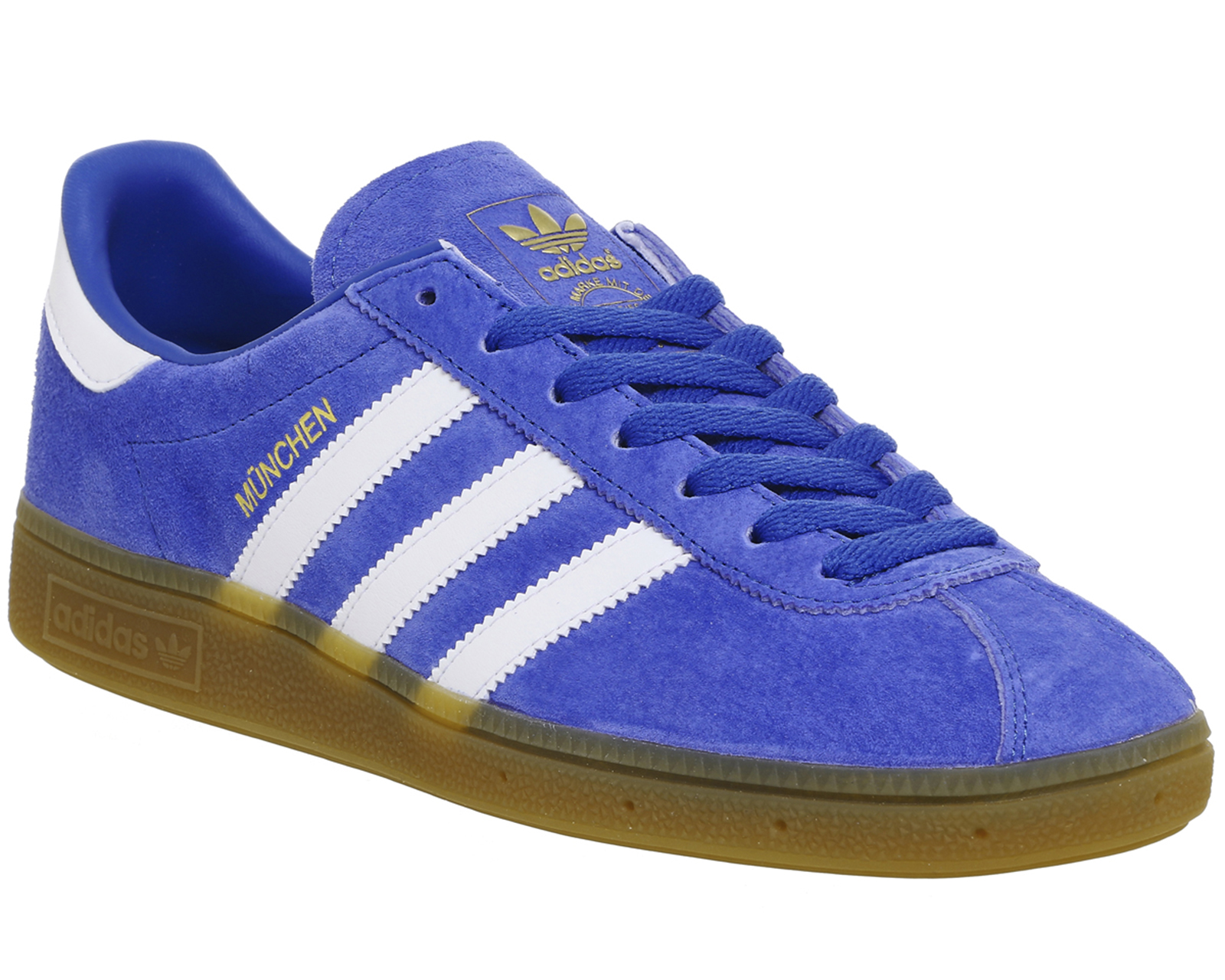 adidas Munchen Trainers Blue White Gum - His trainers