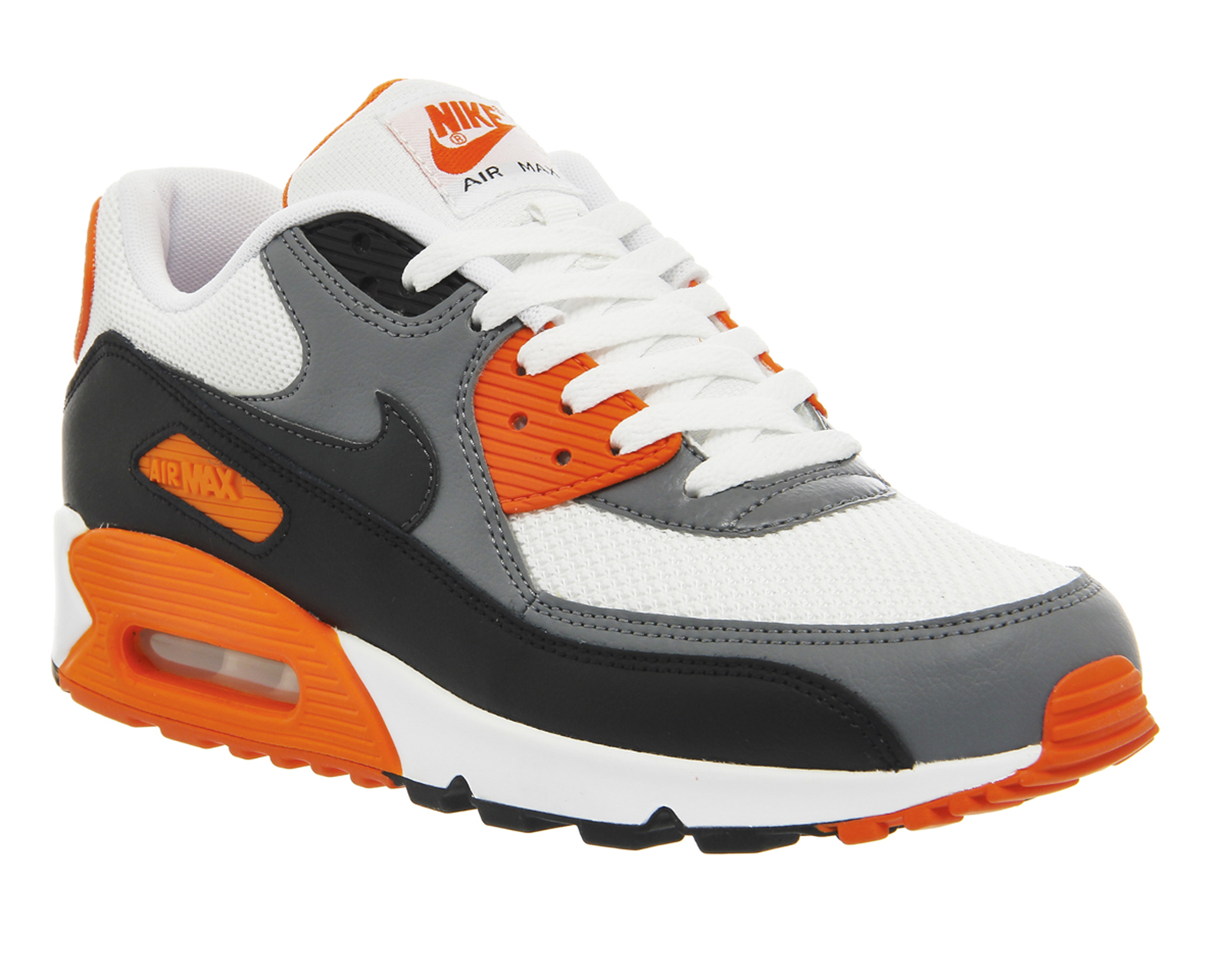 Nike Air Max 90 White Anthracite Grey Orange Essential - His trainers